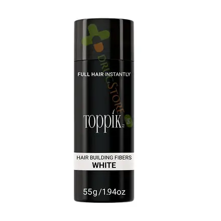 ТОППИК ФИБРИ ЗА КОСА БЯЛО 55 г / TOPPIK HAIR BUILDING FIBERS WHITE