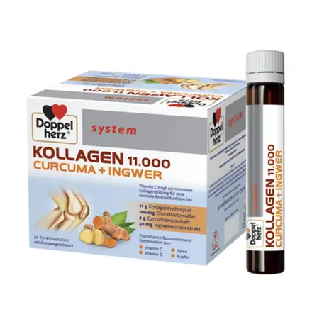 ДОПЕЛХЕРЦ СИСТЕМ КОЛАГЕН, КУРКУМА И ДЖИНДЖИФИЛ флакон 30 броя / DOPELHERTZ SISTEM COLLAGEN, CURCUMA AND INGWER