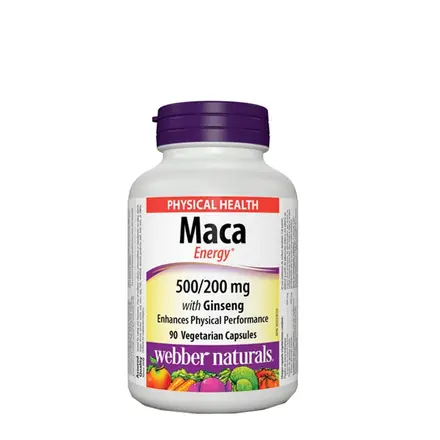 МАКА + КОРЕЙСКИ ЖЕНШЕН капсули 90 броя / WEBBER NATURALS MACA ENERGY WITH GINSENG