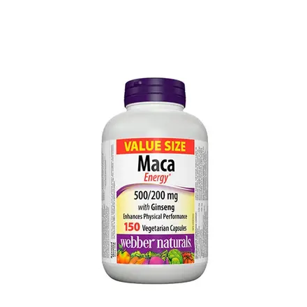 МАКА + КОРЕЙСКИ ЖЕНШЕН капсули 150 броя / WEBBER NATURALS MACA ENERGY WITH GINSENG
