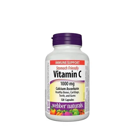 ВИТАМИН С (КАЛЦИЕВ АСКОРБАТ) капсули 1000 мг 120 броя / WEBBER NATURALS VITAMIN C 1000 mg CALCIUM ASCORBATE
