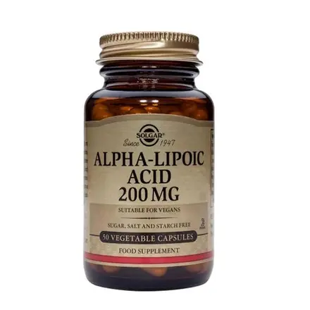 СОЛГАР АЛФА ЛИПОЕВА КИСЕЛИНА капсули 200 мг. 50 броя / SOLGAR ALPHA LIPOIC ACID capsules 200 mg. 50