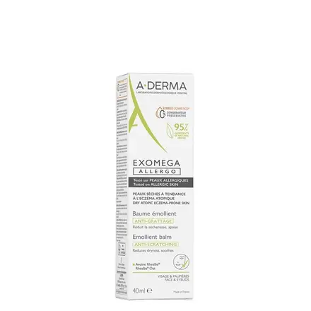А-ДЕРМА ЕКЗОМЕГА АЛЕРГО ЕМОЛИЕНТЕН БАЛСАМ 40 мл. / A-DERMA EXOMEGA ALLERGO BAUME EMOLLIENT