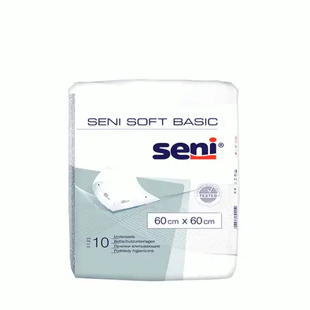 ЧАРШАФИ СЕНИ СОФТ БЕЙСИК 60 см. / 60 см. 10 броя / SENI SOFT BASIC UNDERPADS