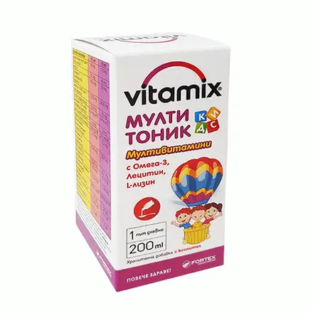 ВИТАМИКС МУЛТИТОНИК КИДС сироп 200 мл. / FORTEX VITAMIX MULTITONIC KIDS
