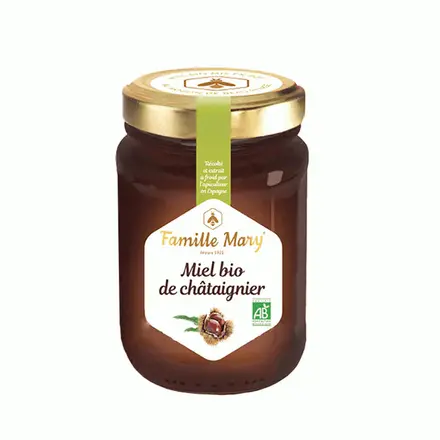 ФРЕНСКИ БИО ПЧЕЛЕН МЕД ОТ КЕСТЕНИ 230 гр. / FAMILLE MARY FRENCH ORGANIC CHESTNUT HONEY