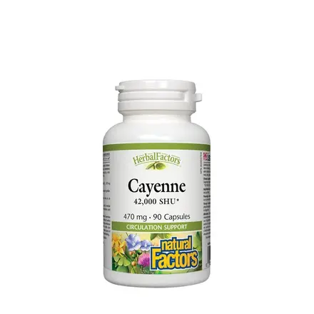 НАТУРАЛ ФАКТОРС ЛЮТ ЧЕРВЕН ПИПЕР капсули 470 мг 90 броя / NATURAL FACTORS CAYENNE