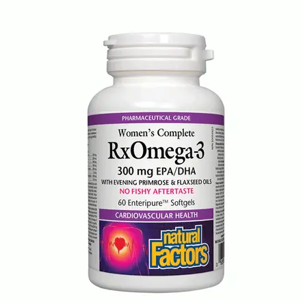 НАТУРАЛ ФАКТОРС ОМЕГА ФАКТОР ЗА ЖЕНИ капсули 1035 мг 60 броя / NATURAL FACTORS RX OMEGA 3 WOMEN`S COMPLETE