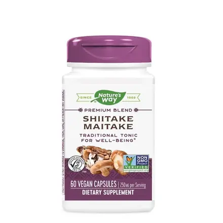 ШИЙТАКЕ И МАЙТАКЕ капсули 250 мг 60 броя / NATURE'S WAY SHITAKE & MAITAKE