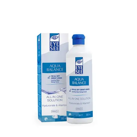 АЙ СИЙ АКВА БАЛАНС РАЗТВОР ЗА МЕКИ ЛЕЩИ 360 мл. / EYE SEE AQUA BALANCE ALL - IN - ONE - SOLUTION FOR ALL SOFT CONTACT LENSES