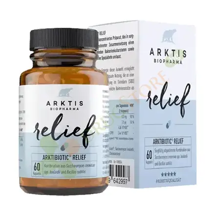 АРКТИС БИОФАРМА АРКТИБИОТИК РЕЛИЙФ капсули 60 броя / ARKTIS BIOPHARMA ARKTIBIOTIC RELIEF