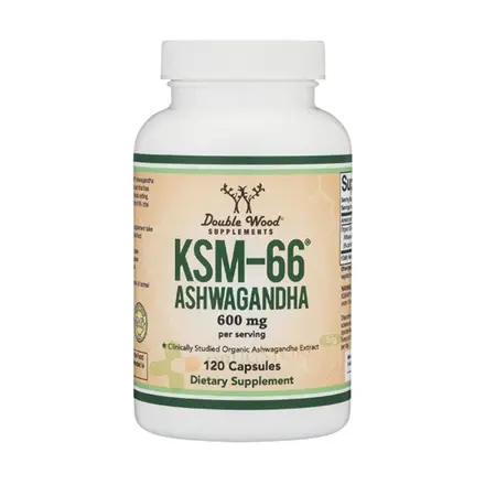 АШВАГАНДА KSM-66 капсули 120 броя / DOUBLE WOOD ASHWAGANDHA KSM-66