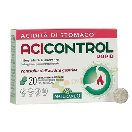 АЦИКОНТРОЛ РАПИД дъвчащи таблетки 20 броя / NATURANDO ACICONTROL RAPID chewable