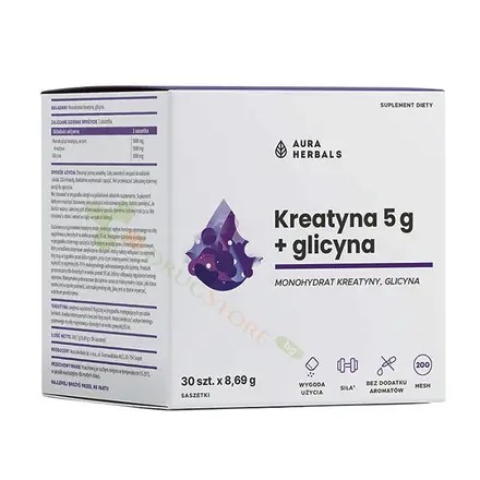 АУРА ХЕРБАЛС КРЕАТИН + ГЛИЦИН саше 30 броя / AURA HERBALS CREATINE + GLYCINE sachets