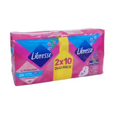 ДАМСКИ ПРЕВРЪЗКИ ЛИБРЕС УЛТРА НОРМАЛ ДЕО 20 броя / SCA HYGIENE PRODUCTS LIBRESSE ULTRA NORMAL DEO LADIES PADS DUO PACK
