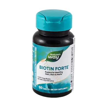 БИОТИН ФОРТЕ + ЦИНК таблетки 60 броя / NATURE'S WAY BIOTIN FORTE + ZINC