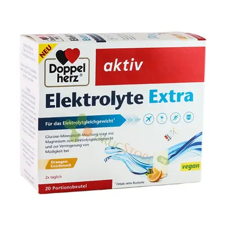 ДОПЕЛХЕРЦ АКТИВ ЕЛЕКТРОЛИТ ЕКСТРА саше 20 броя/DOPPELHERZ ACTIV ELEKTROLIT EXTRA