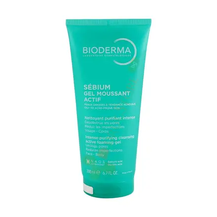 БИОДЕРМА СЕБИУМ ГЕЛ МОУСАНТ АКТИВ 200 мл / BIODERMA SEBIUM GEL MOUSSANT ACTIV