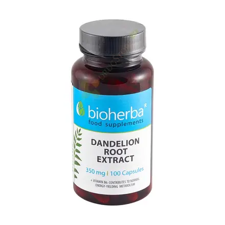 БИОХЕРБА ГЛУХАРЧЕ КОРЕН капсули 350 мг 100 броя / BIOHERBA DANDELION ROOT