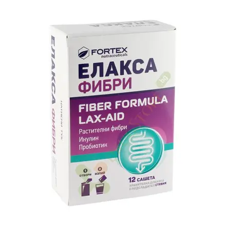 ЕЛАКСА ФИБРИ саше 12 броя / FORTEX ELAXA FIBERS
