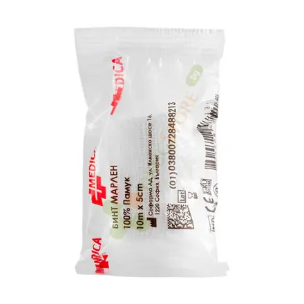 МАРЛЕН БИНТ 10 м х 5 см / SOPHARMA MEDICA GAUZE BANDAGES