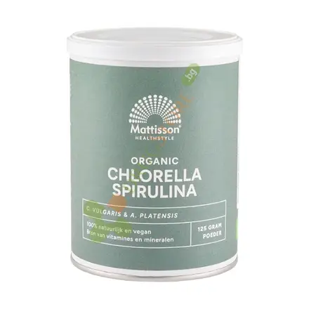 МАТИСЪН ХЛОРЕЛА + СПИРУЛИНА прах 125 г / MATTISSON HEALTHSTYLE ORGANIC CHLORELLA + SPIRULINA