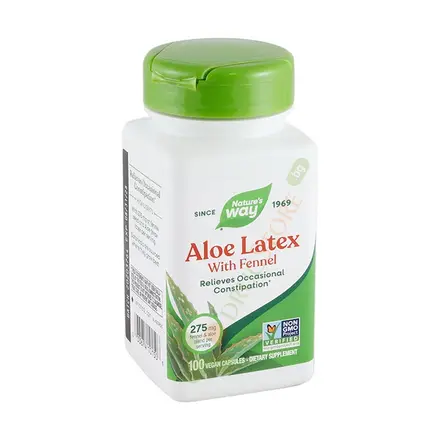 АЛОЕ ЛАТЕКС С КОПЪР капсули 275 мг 100 броя / NATURE'S WAY ALOE LATEX WITH FENNEL