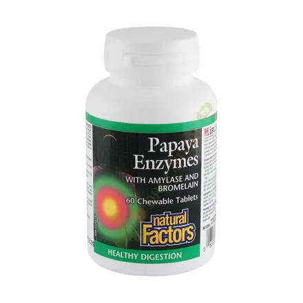НАТУРАЛ ФАКТОРС ПАПАЯ ЕНЗИМИ таблетки 60 броя / NATURAL FACTORS PAPAYA ENZYMES