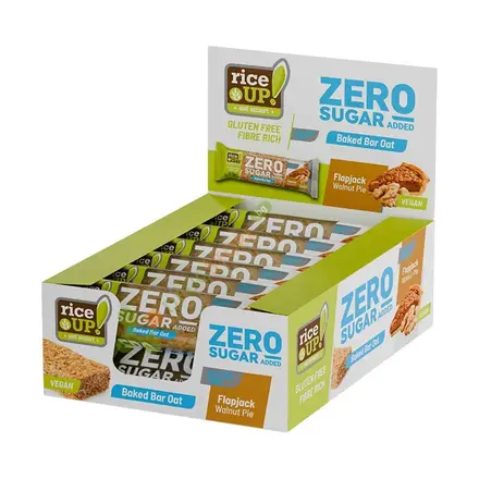 ОВЕСЕН БАР БЕЗ ДОБАВЕНА ЗАХАР ОРЕХ 70 г 12 броя / RICE UP! OAT BAR ZERO SUGAR ADDED WALNUT PIE