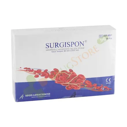 СЪРДЖИСПОН ЖЕЛАТИНОВА ГЪБА ТАМПОНИ ЗА НОС 4 броя / CAPEYPHARMA SURGISPON ABSORBABLE GELATIN SPONGE HAEMOSTATIC