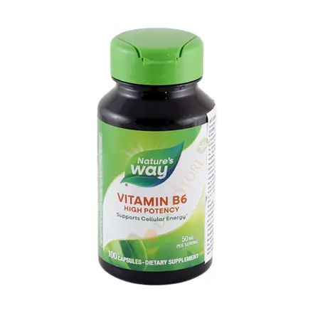 ВИТАМИН B6 ПИРИДОКСИН ХИДРОХЛОРИД капсули 50 мг 100 броя / NATURE'S WAY VITAMIN B6 PYRIDOXINE HCL