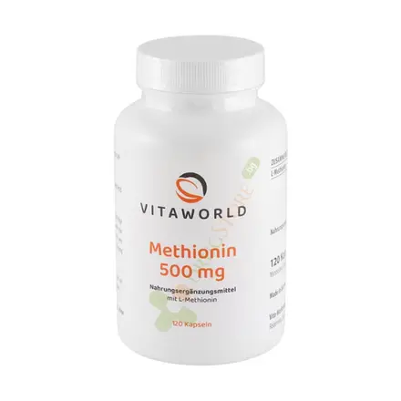 L-МЕТИОНИН капсули 500 мг 120 броя / VITA WORLD L-METHIONIN