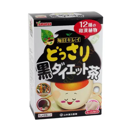ЯМАКАН ЯПОНСКИ ЧАЙ ОТ 12 БИЛКИ ЗА ОТСЛАБВАНЕ филтър 28 броя / KANPO YAMAMOTO YAMAKAN DOSSARI KURO DIET filter bags