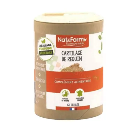 ЕКСТРАКТ ОТ ХРУЩЯЛ ОТ АКУЛА капсули 60 броя / NAT&FORM SHARK CARTILAGE EXTRACT