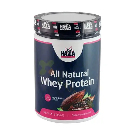 ХАЯ ЛАБС 100% СУРОВАТЪЧЕН ПРОТЕИН КАКАО 454 гр. / HAYA LABS ALL NATURAL WHEY PROTEIN ORGANIC CACAO