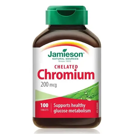 ДЖЕЙМИСЪН ХЕЛАТИРАН ХРОМ таблетки 200 мкг. 100 броя / JAMIESON CHELATED CHROMIUM