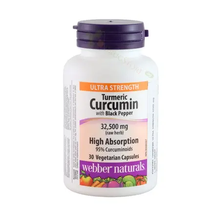 КУРКУМИН УЛТРА СТРЕНТ капсули 30 броя / WEBBER NATURALS TURMERIC CURCUMIN ULTRA STRENGTH