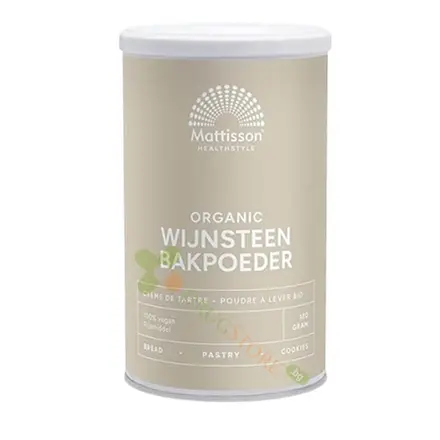МАТИСЪН БИО КРЕМОТАРТАР прах 180 г / MATTISSON HEALTHSTYLE ORGANIC CREAM OF TARTAR powder