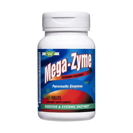 МЕГА-ЗИМ ПАНКРЕАТИЧНИ ЕНЗИМИ таблетки 100 броя / NATURE'S WAY MEGA-ZYME PANCREATIC ENZYMES