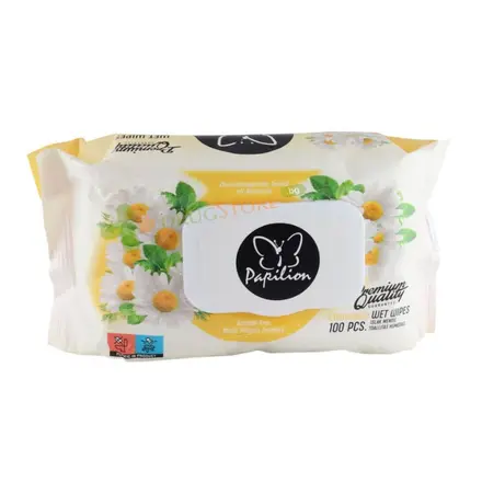 МОКРИ КЪРПИ ПАПИЛИОН ЛАЙКА 100 броя / PAPILION WET WIPES CHAMOMILE