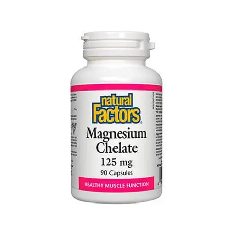НАТУРАЛ ФАКТОРС МАГНЕЗИЕВ ХЕЛАТ капсули 125 мг 90 броя / NATURAL FACTORS MAGNESIUM CHELATE