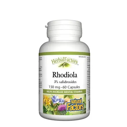 НАТУРАЛ ФАКТОРС ЗЛАТЕН КОРЕН / РОДИОЛА капсули 150 мг 60 броя / NATURAL FACTORS RHODIOLA