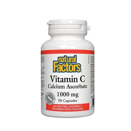 НАТУРАЛ ФАКТОРС ВИТАМИН Ц КАЛЦИЕВ АСКОРБАТ капсули 1000 мг 90 броя / NATURAL FACTORS VITAMIN C CALCIUM ASCORBATE