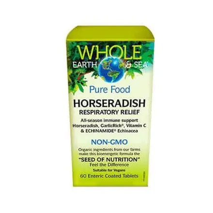 НАТУРАЛ ФАКТОРС ХРЯН КОМПЛЕКС таблетки 60 броя / NATURAL FACTORS WHOLE EARTH & SEA HORSERADISH RESPIRATORY RELIEF