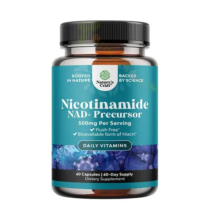 НЕЙЧЪРС КРАФТ НИКОТИНАМИД капсули 60 броя / NATURE'S KRAFT NICOTINAMIDE NAD+ PRECURSOR