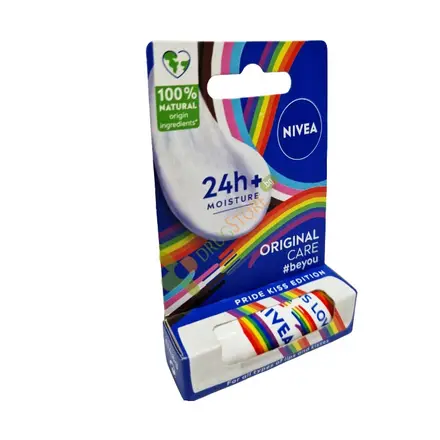 НИВЕА БАЛСАМ ЗА УСТНИ ORIGINAL CARE ДЪГА 4.8 г / NIVEA ORIGINAL CARE PRIDE LIP BALM