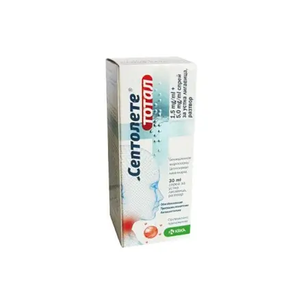 СЕПТОЛЕТЕ ТОТАЛ спрей 1.5 мг. / 5 мг. 30 мл. / SEPTOLETE TOTAL spray