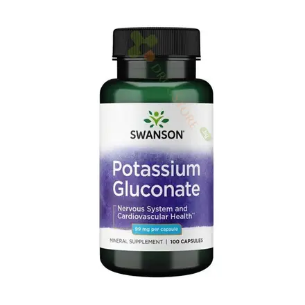 СУОНСЪН КАЛИЕВ ГЛЮКОНАТ капсули 99 мг 100 броя / SWANSON POTASSIUM GLUCONATE