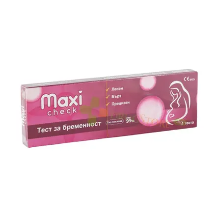 ТЕСТ ЗА БРЕМЕННОСТ МАКСИ ЧЕК ПИСАЛКА 1 брой / PREGNANCY TEST MAXI CHECK PEN