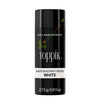 ТОППИК ФИБРИ ЗА КОСА БЯЛО 27.5 г / TOPPIK HAIR BUILDING FIBERS WHITE